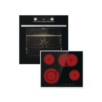Gorenje Bos6737E06BG + ECT43X Φούρνος άνω ή κάτω Πάγκου 77lt με Κεραμικές Εστίες Μαύρος