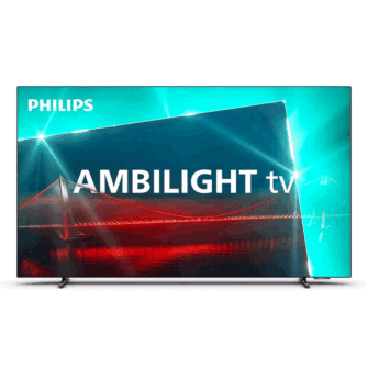 Philips 55OLED718/12 55″ Τηλεόραση OLED 4K UHD Ambilight Android TV με ενσωματωμένα Dolby Vision και Dolby Atmos για ταινίες, εκπομπές και παιχνίδια με απίστευτη εικόνα και ήχο.